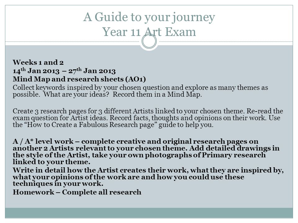 How to write artist research a level